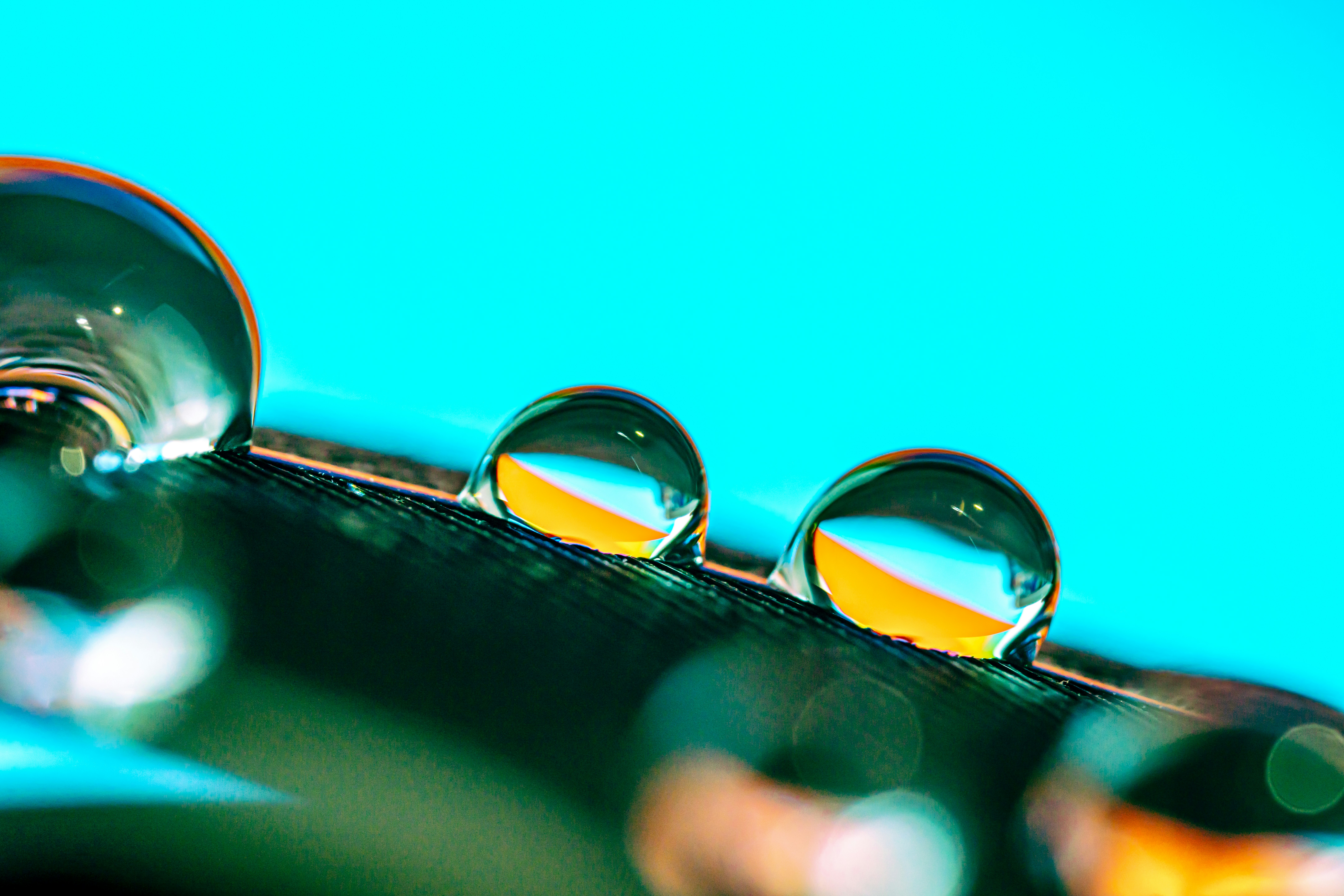 Silver jewelry with water drops