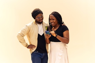 A man and a woman standing next to each other