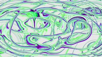 A computer generated image of blue and green swirls