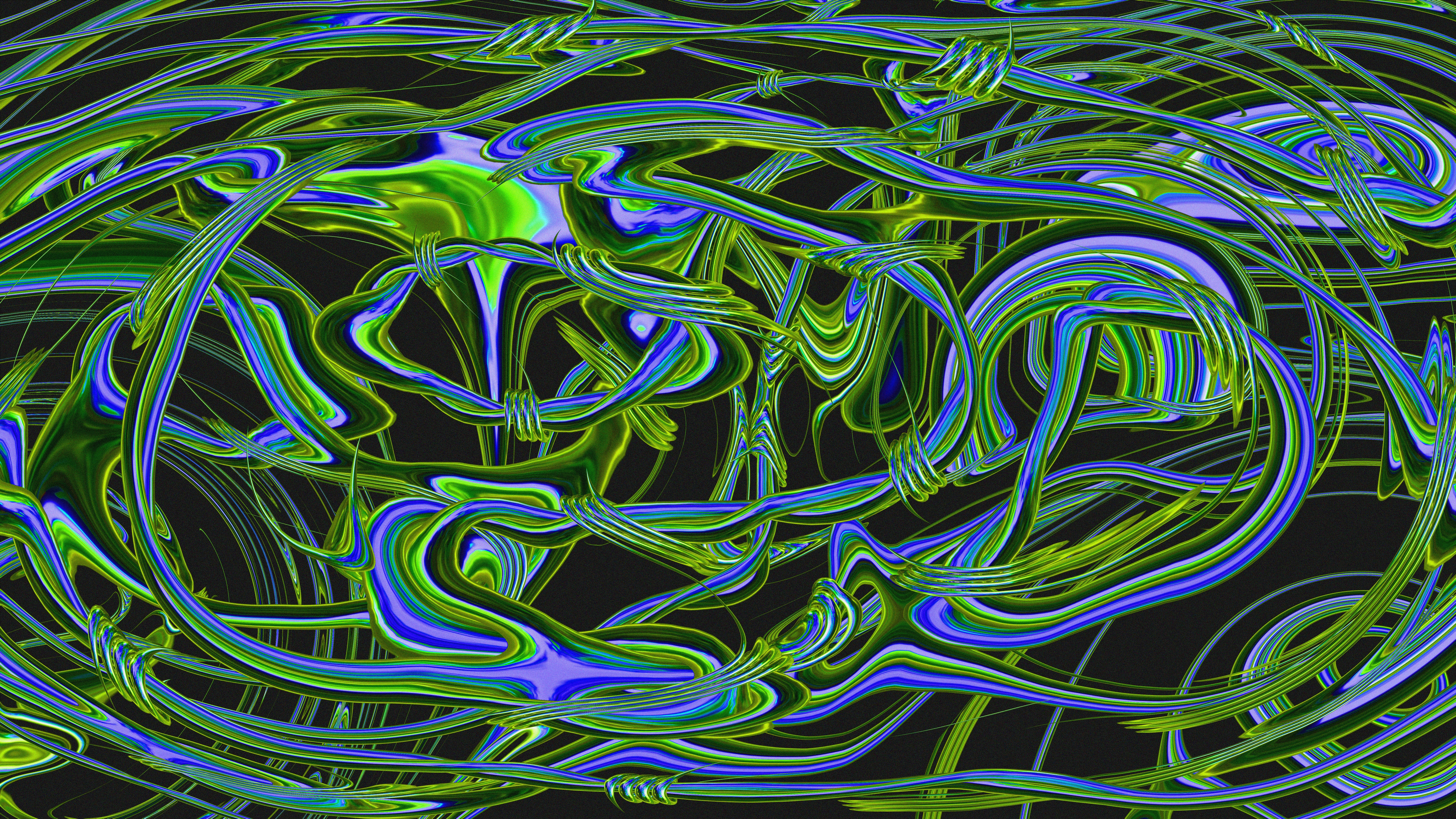  Two interconnected glowing qubits, represented as distinct but linked energy spheres, demonstrating entanglement through a luminous, wavy line connecting them, indicating their correlated states.