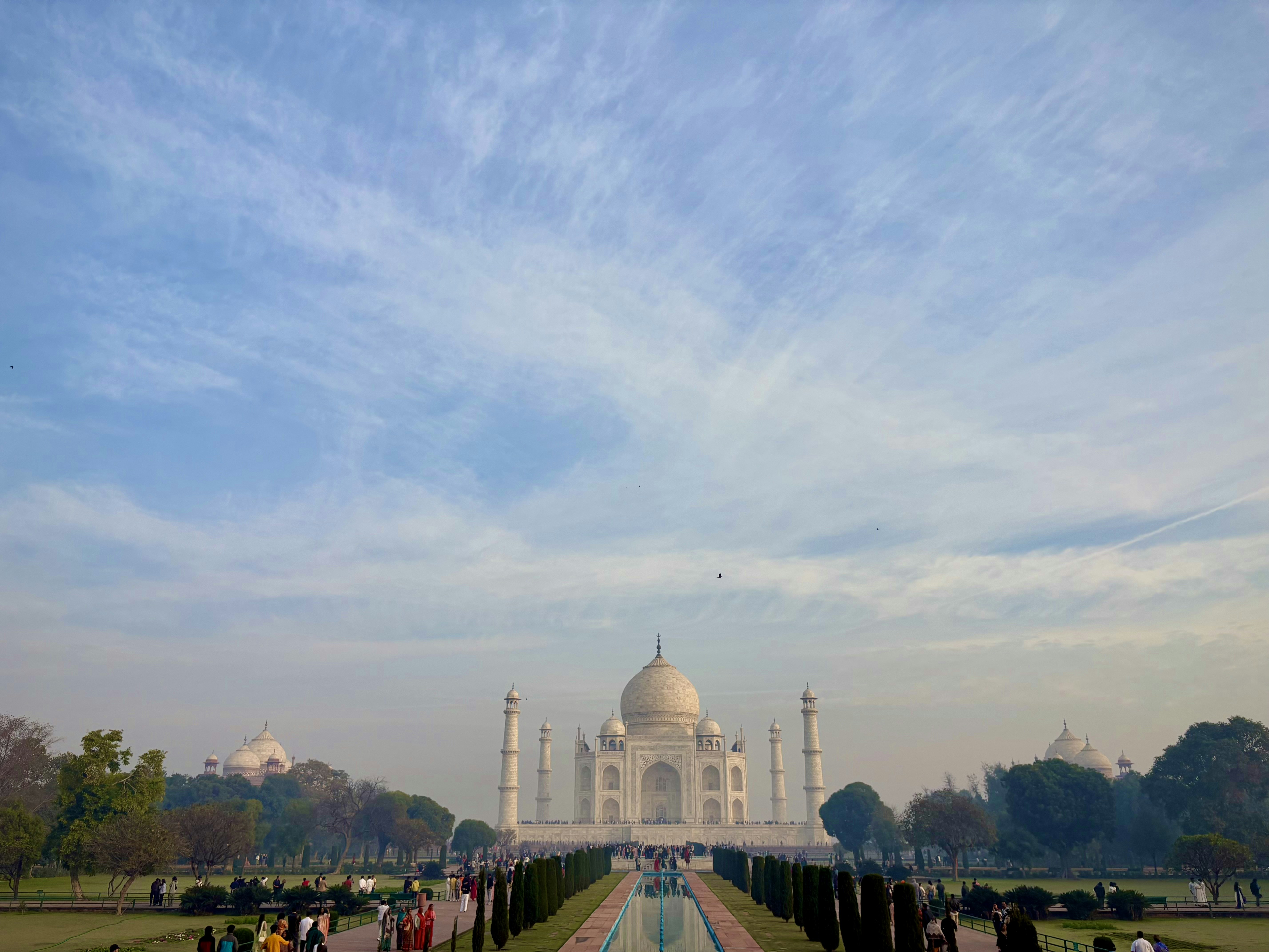 Historic Indian monument with visitors