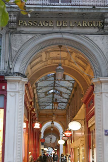 The entrance to the passage of a building