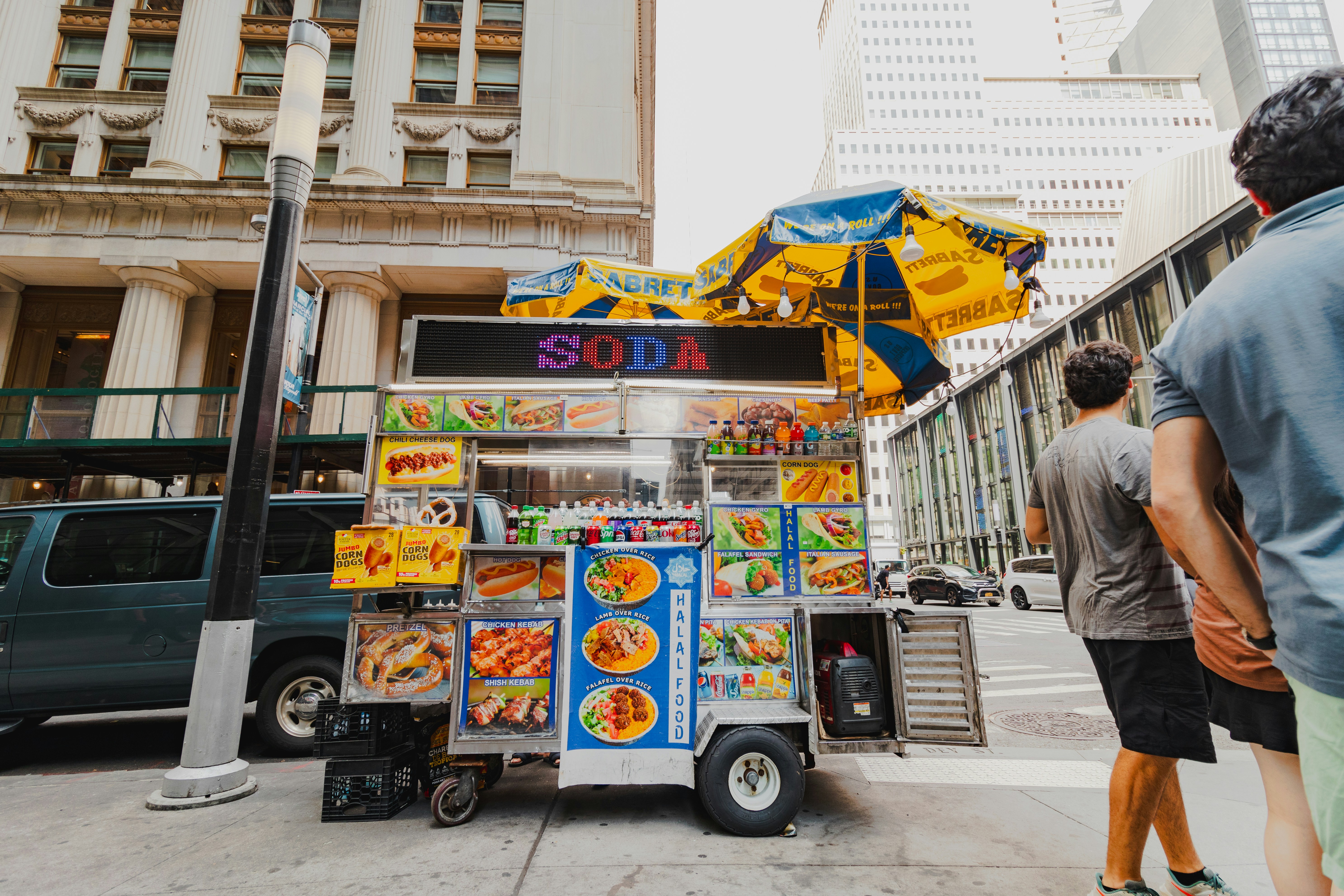 A modern, clean food cart ready for business rental.
