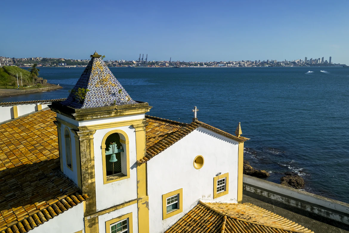 Brightly colored colonial buildings in Salvador