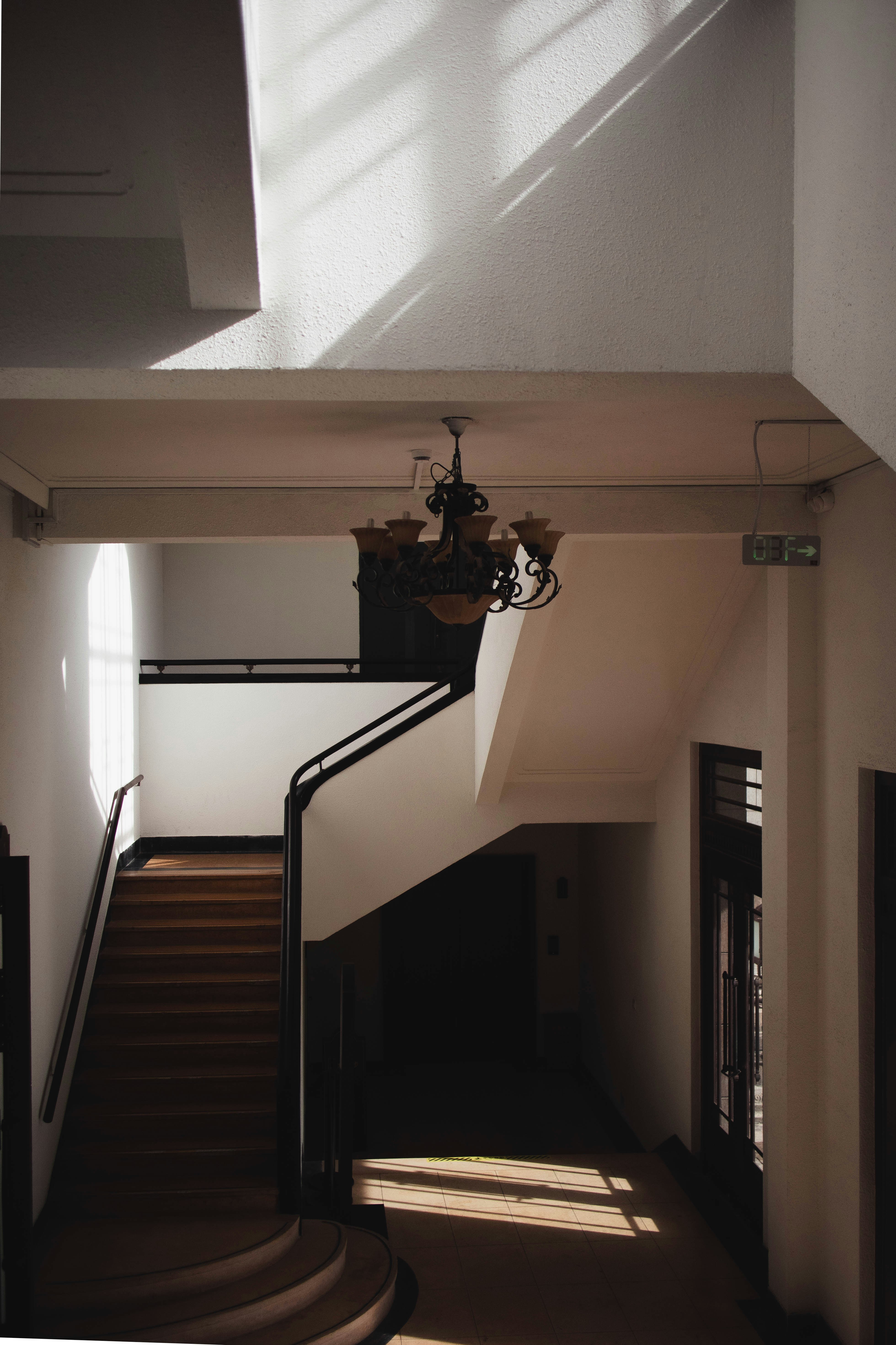 A staircase leading up to a second floor