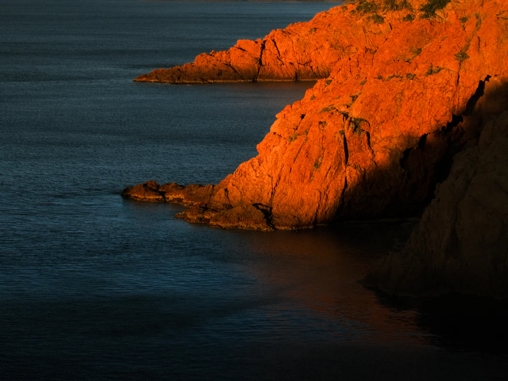 Pôr do sol sobre as falésias