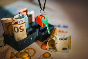 A bunch of money sitting on top of a table