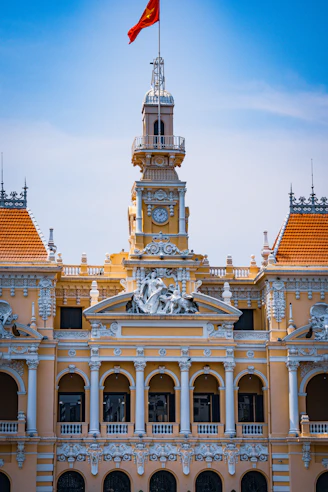 A large building with a clock tower on top of it