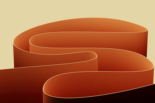 An abstract image of a curved orange object