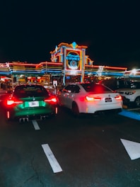 A parking lot filled with lots of parked cars