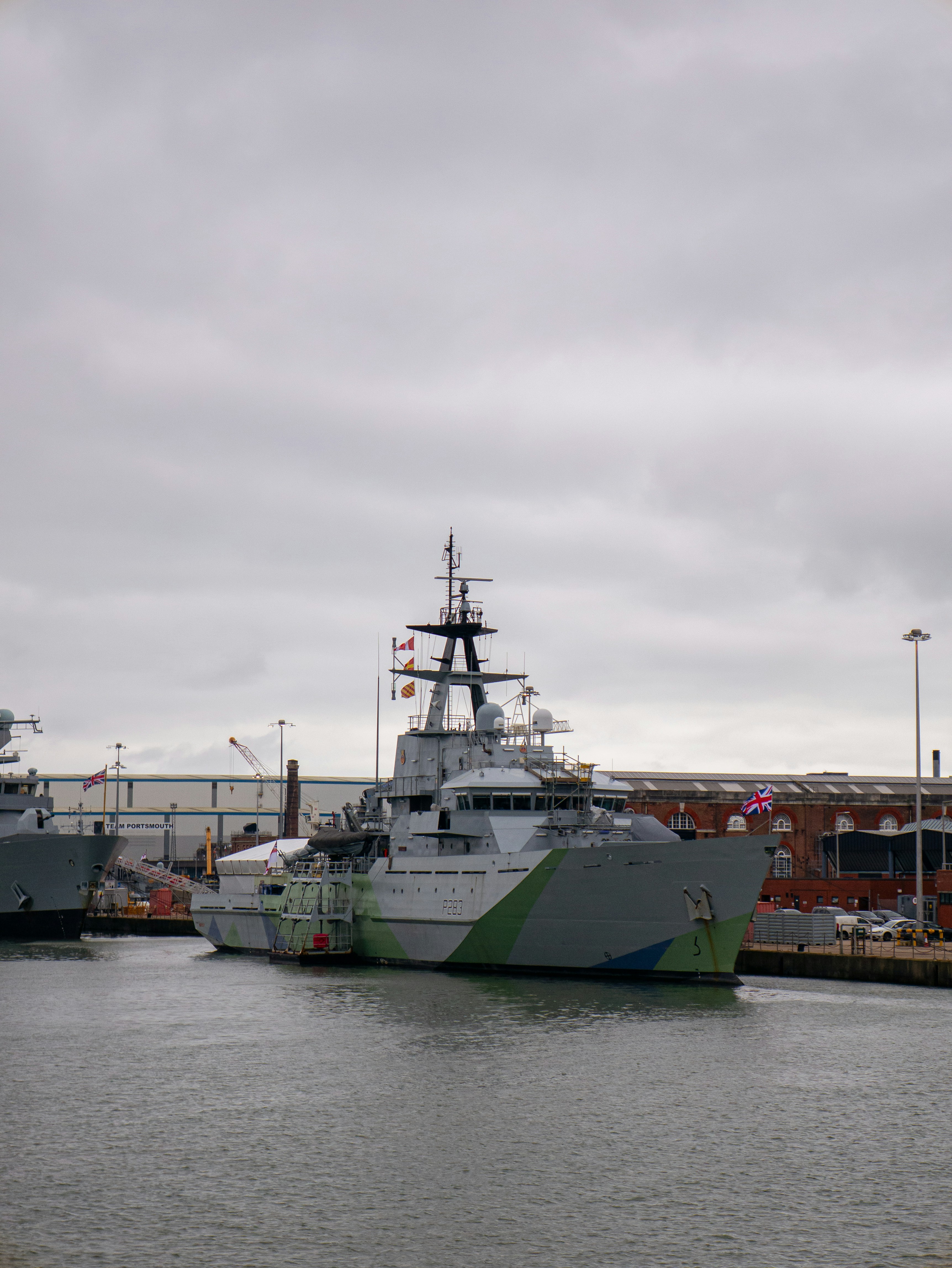 A couple of boats that are sitting in the water