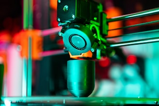 A close up of a machine with a blurry background