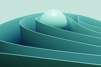 A 3D image of a ball in the middle of a maze