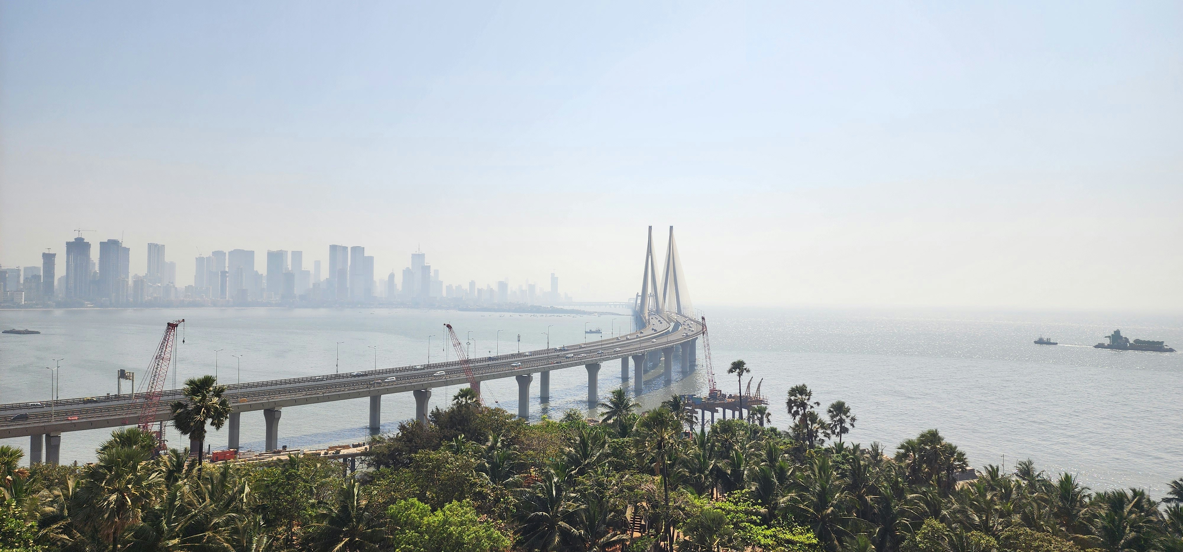 A view of a bridge over a body of water