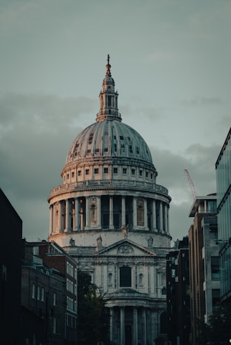 The dome of a building in a city