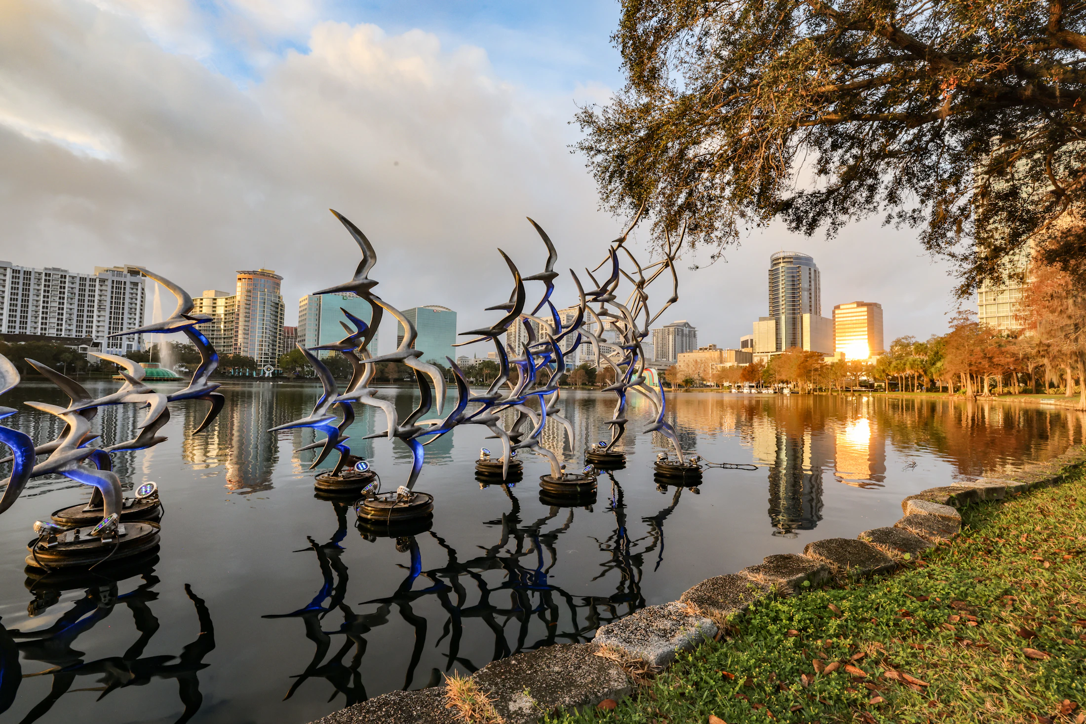 Lake Eola and the downtown Orlando skyline