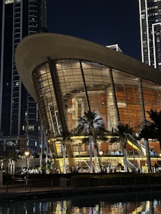 A building that is next to a body of water