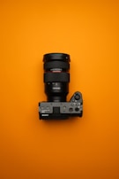 A camera with a lens attached to it