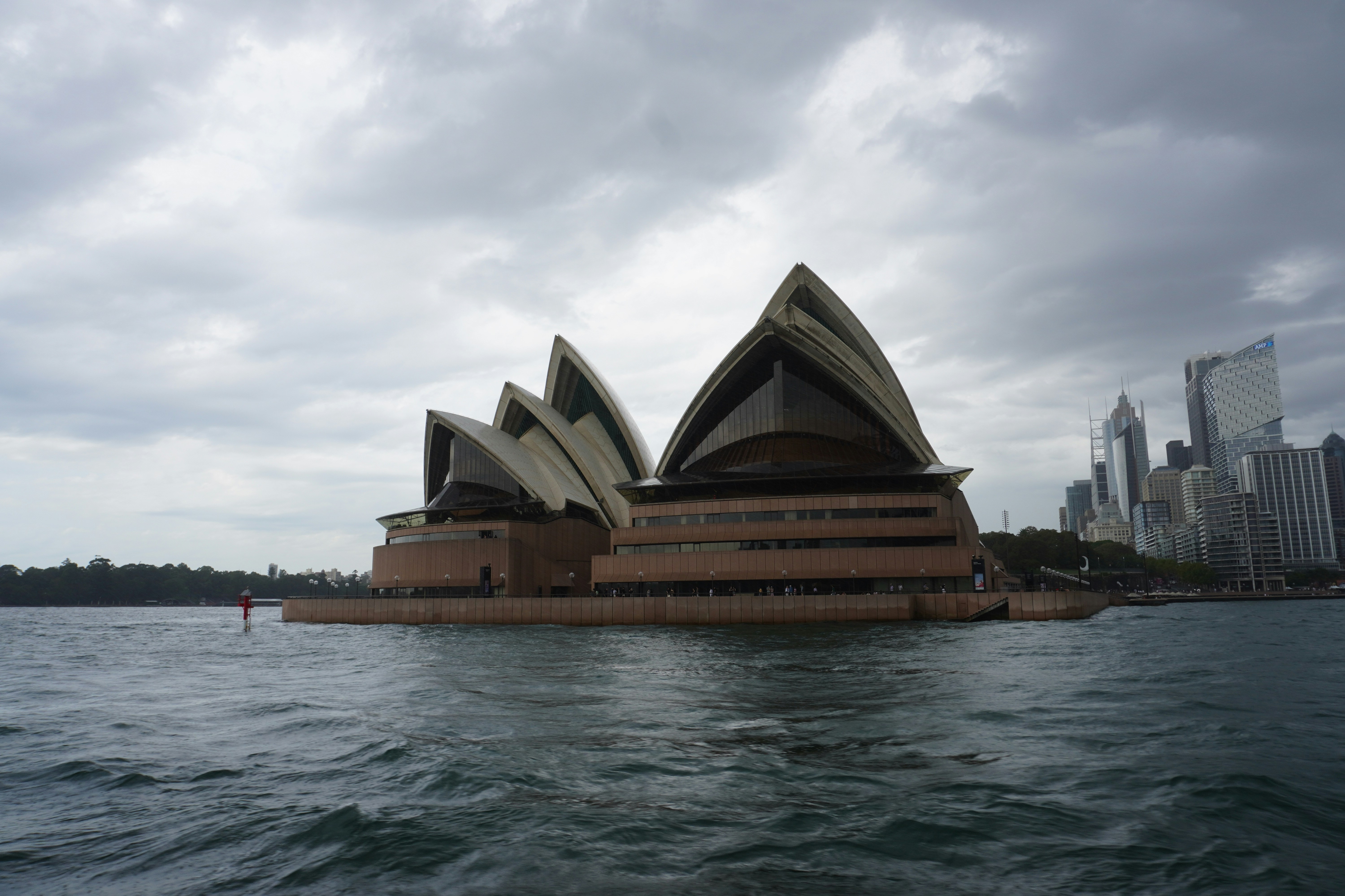 A view of the sydney opera house from the water