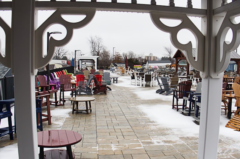 Patio with arranged chairs and tables