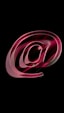 A red email symbol on a black background