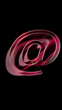 A red email symbol on a black background