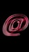 A red email symbol on a black background