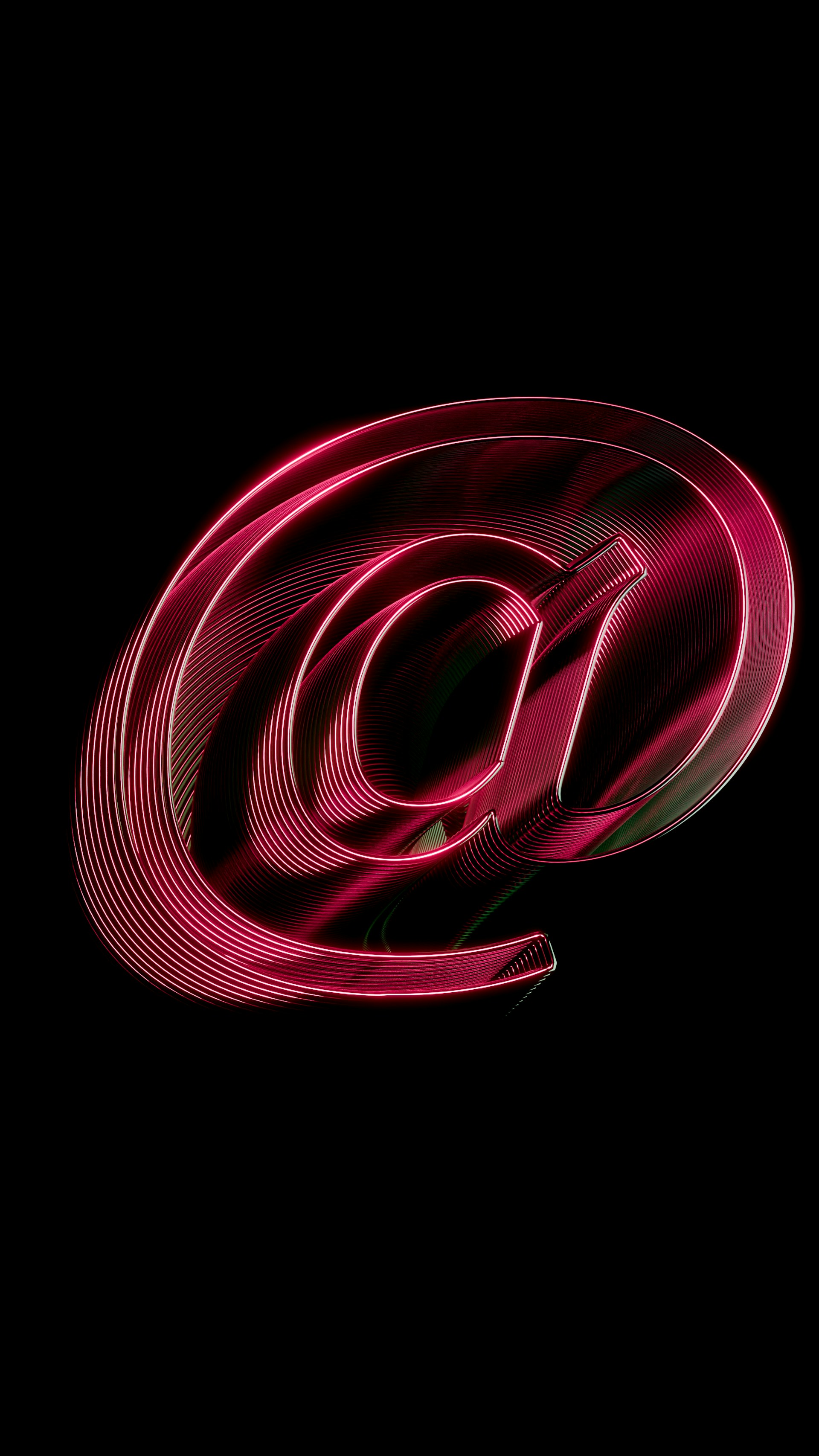 A red email symbol on a black background