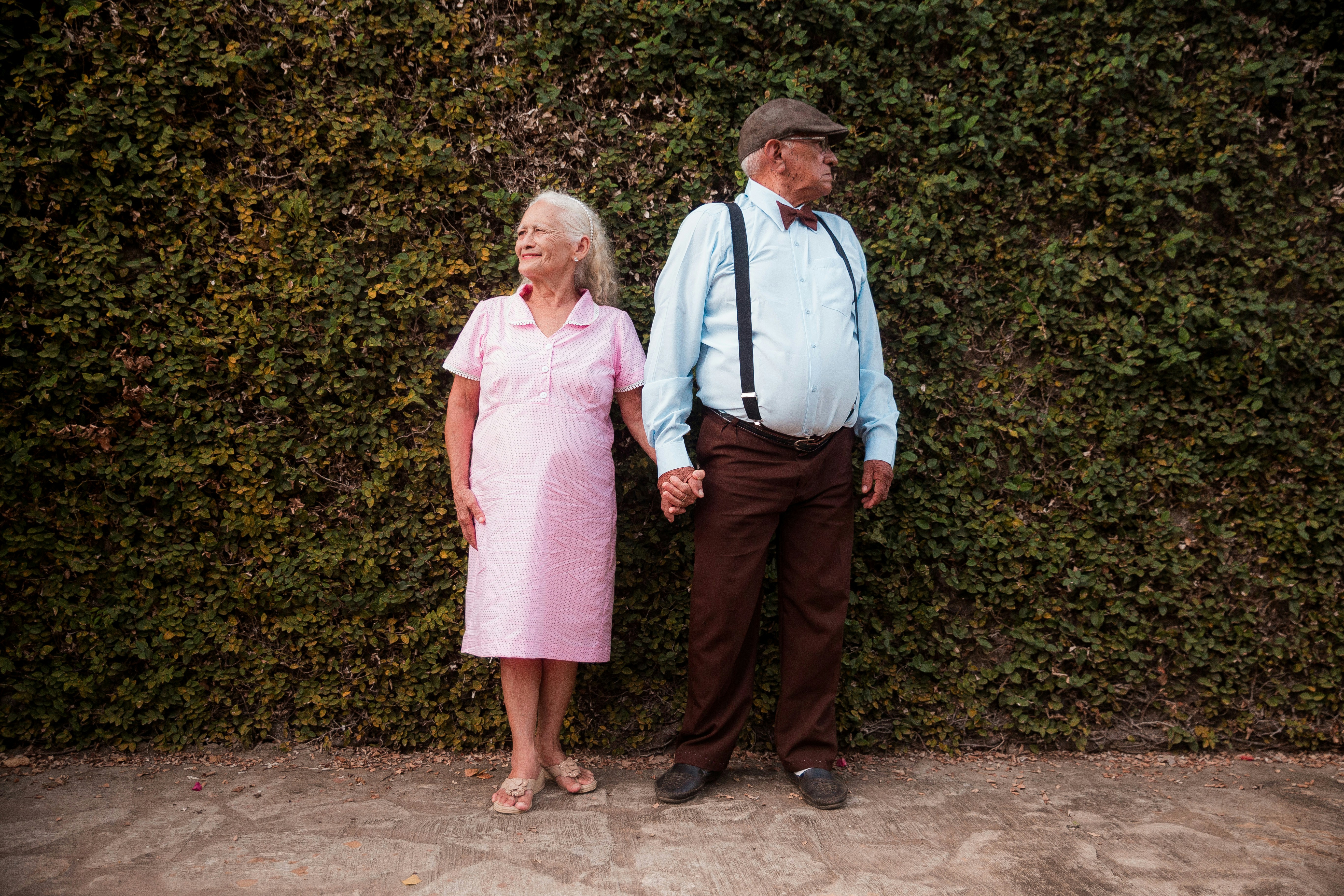 Senior couple in garden