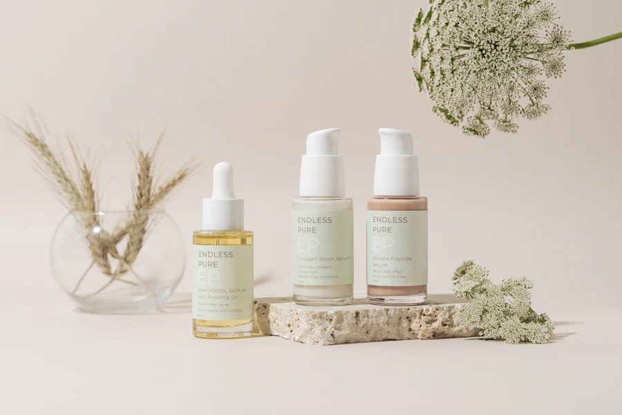 A bunch of bottles sitting on top of a table