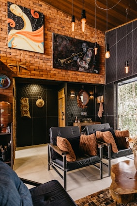 A living room filled with furniture and a large window