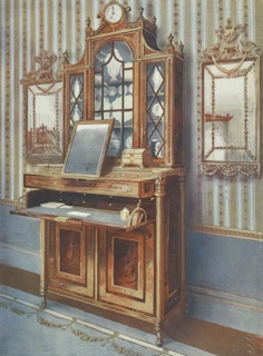 Antique cabinet with mirror and drawers