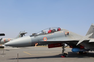 A fighter jet sitting on top of an airport tarmac