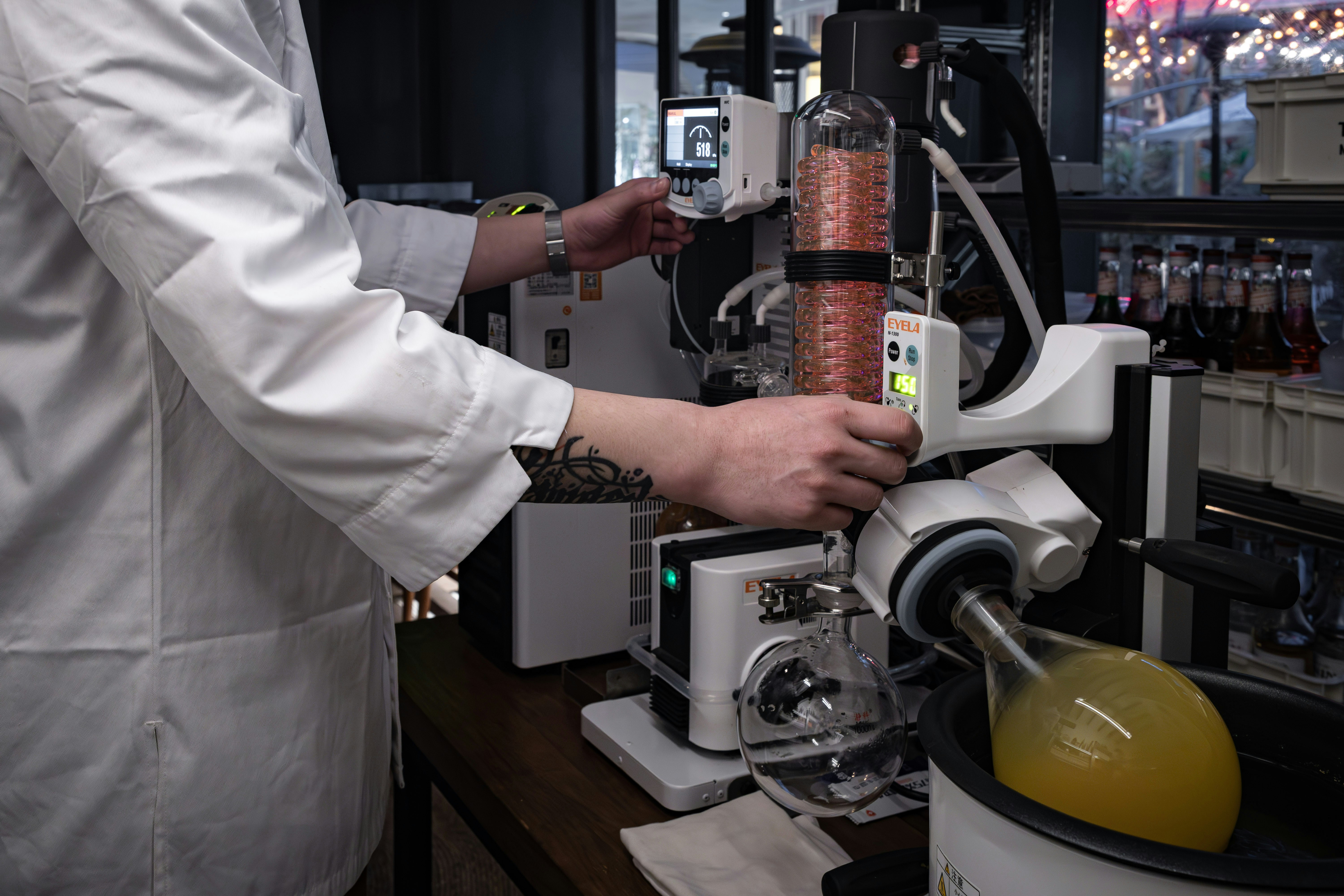 Image of a scientist using a High-Performance Liquid Chromatography (HPLC) machine - tested for purity