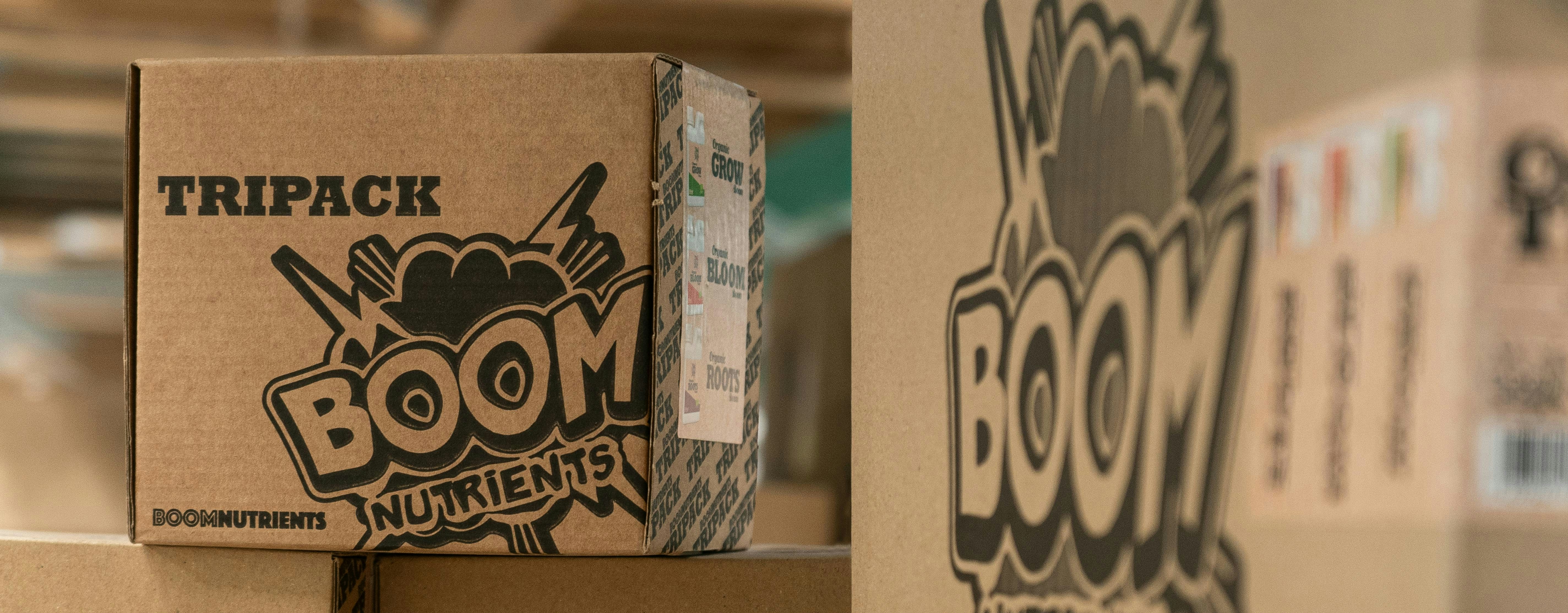 A cardboard box sitting on top of a shelf