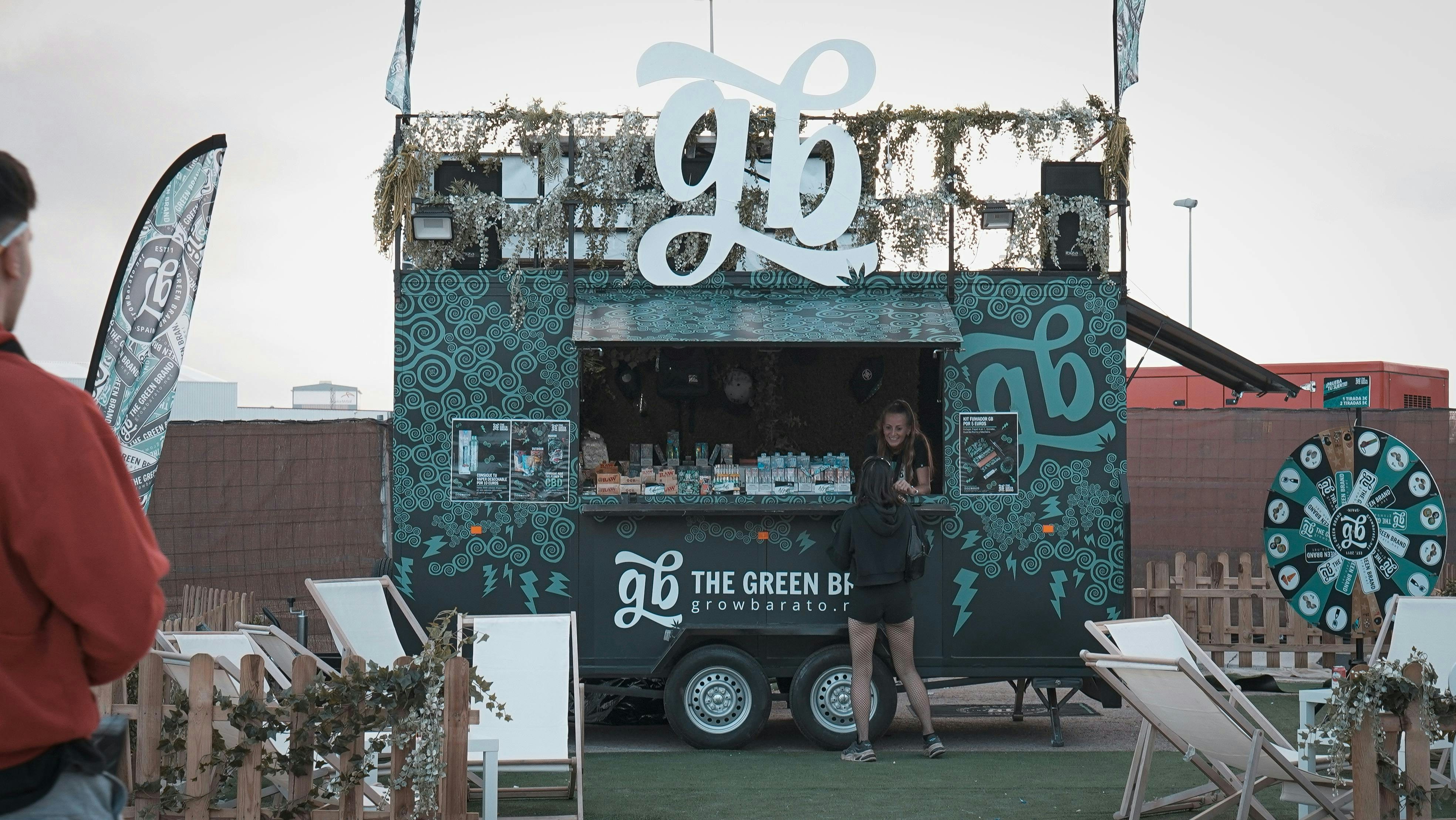 A man standing in front of a food truck
