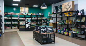 A store filled with lots of shelves filled with items