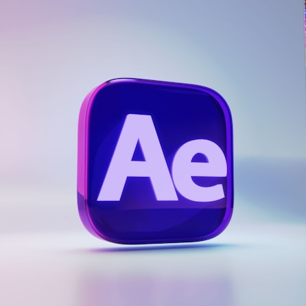 A purple square with the word ae on it