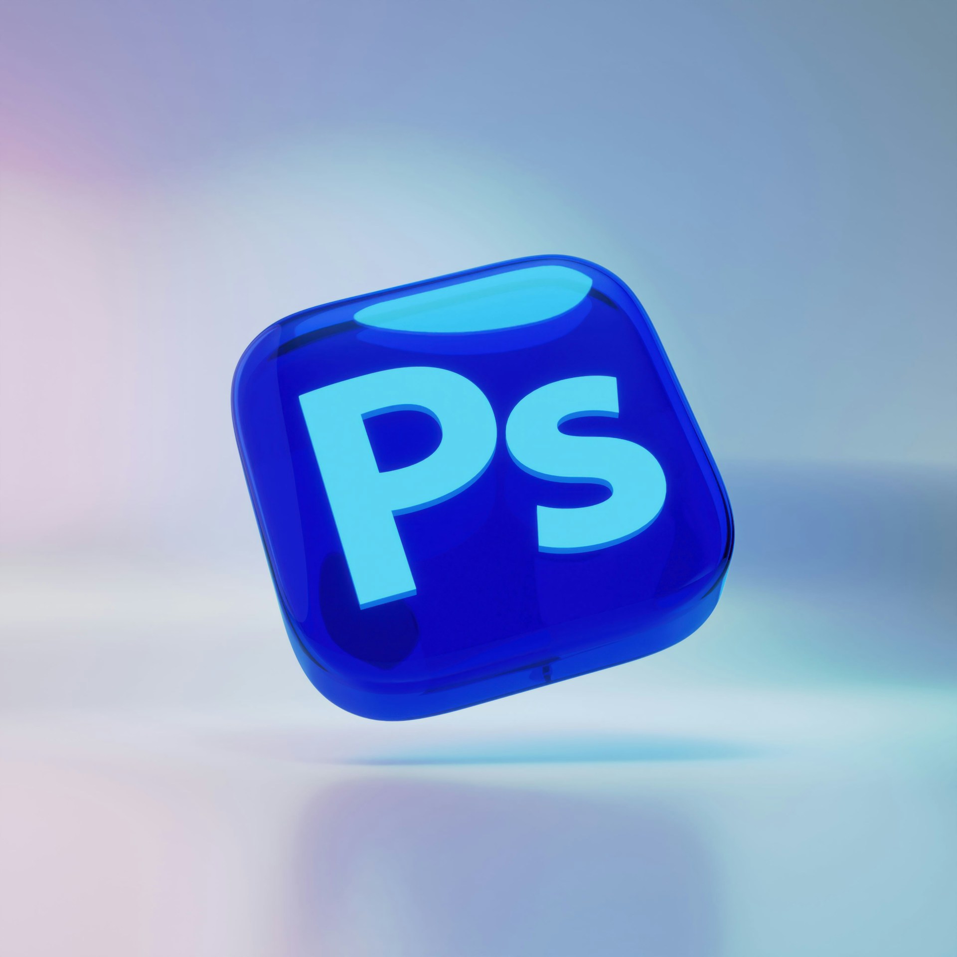 A blue square button with the word ps on it