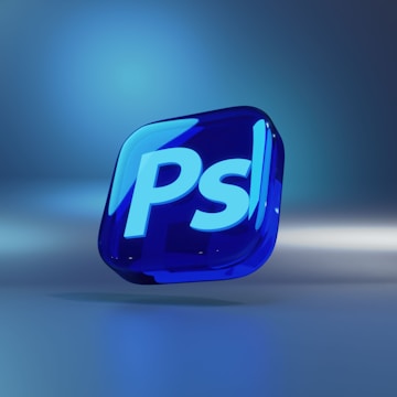 A blue psl logo on a blue background