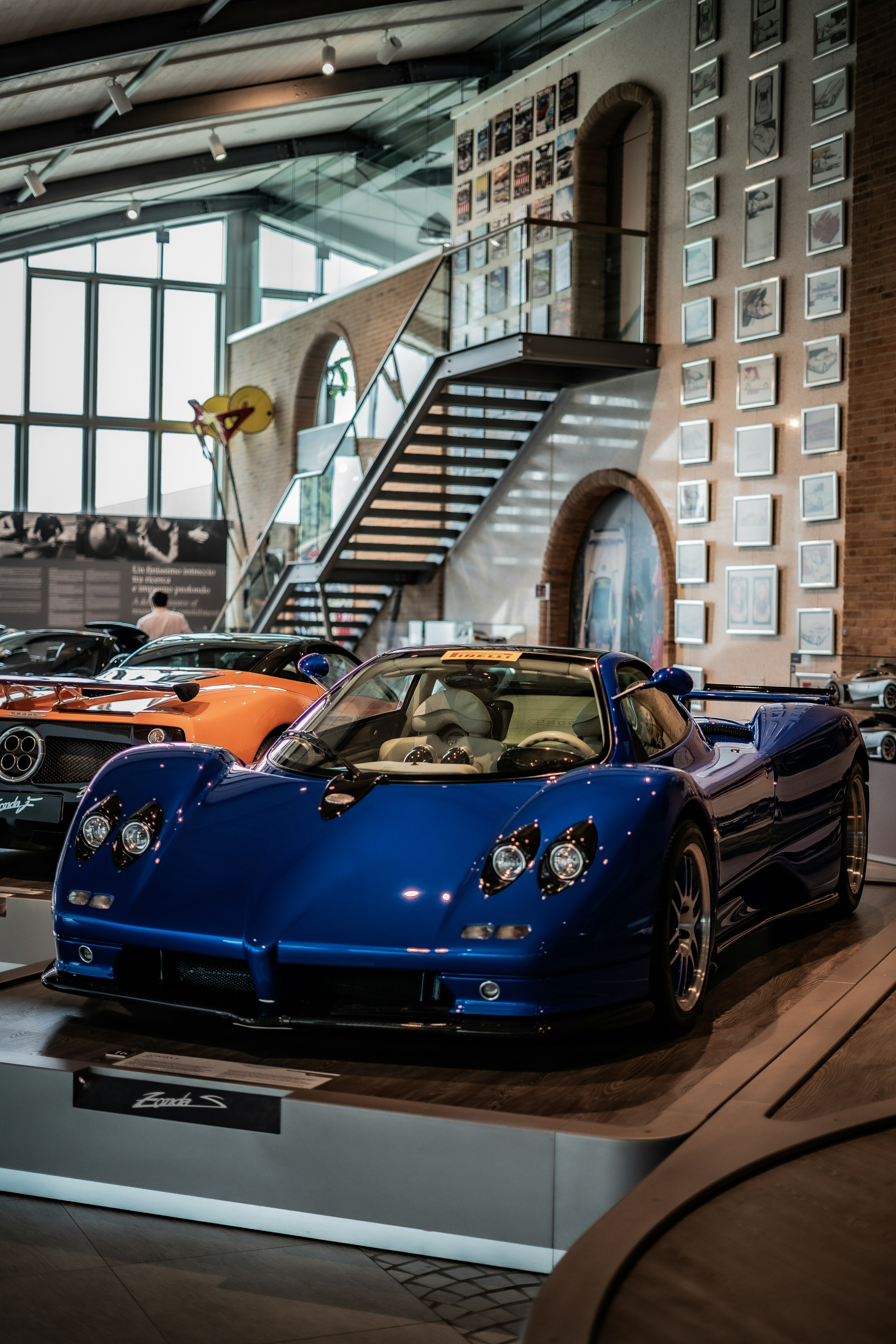 A bunch of cars that are on display