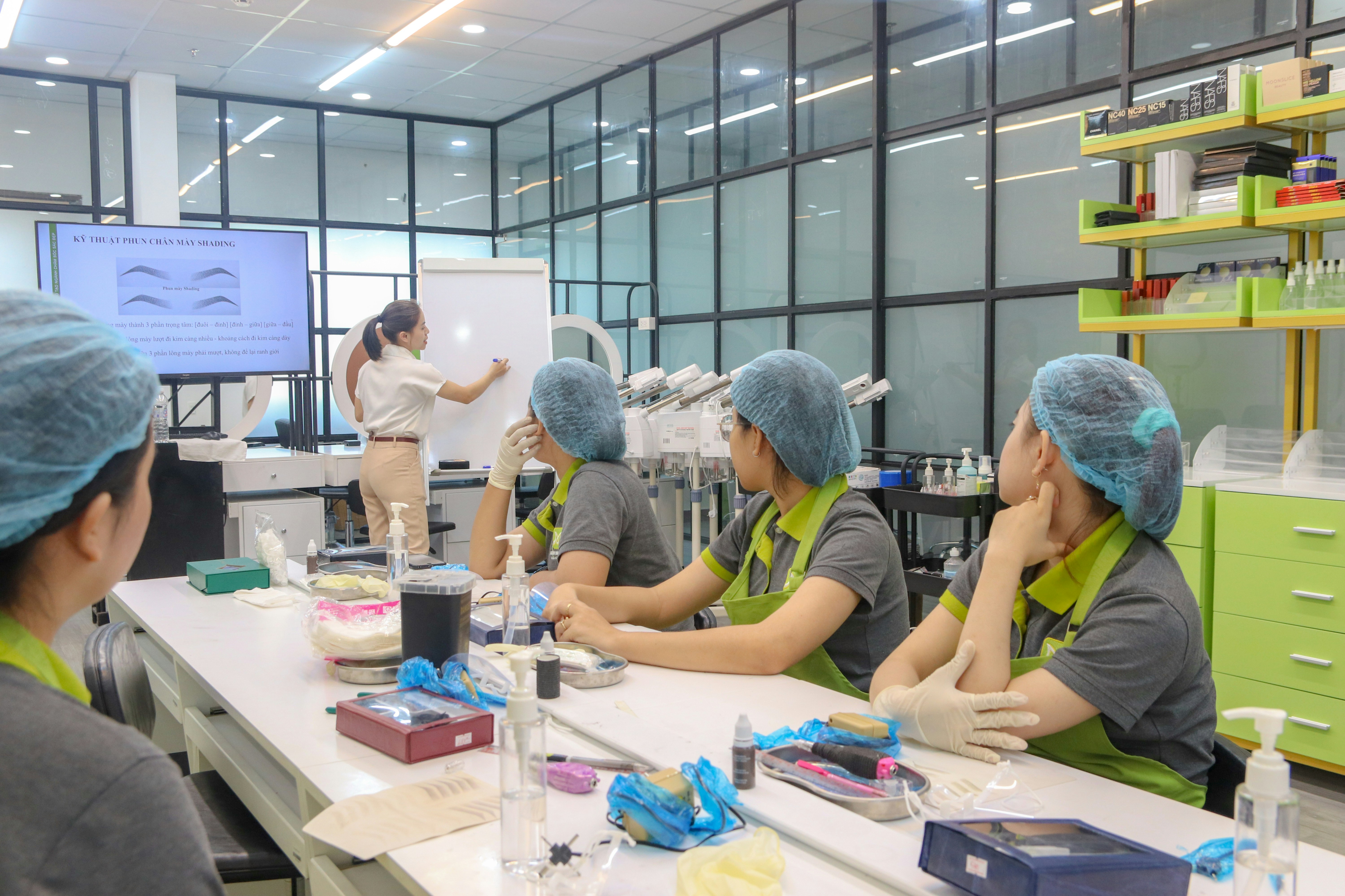 A group of people sitting around a table