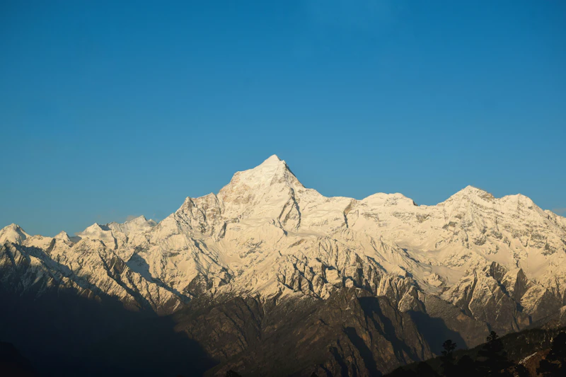 Distant snow-covered mountain vista