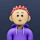 A cartoon character wearing a purple shirt and a red headband