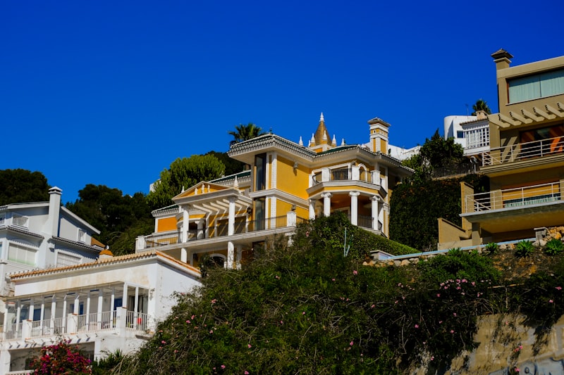 Mediterranean hillside houses