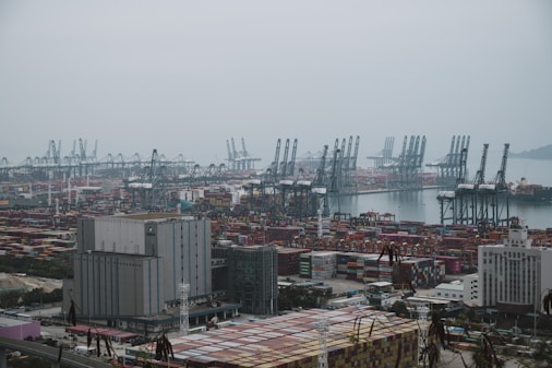 A harbor filled with lots of shipping containers