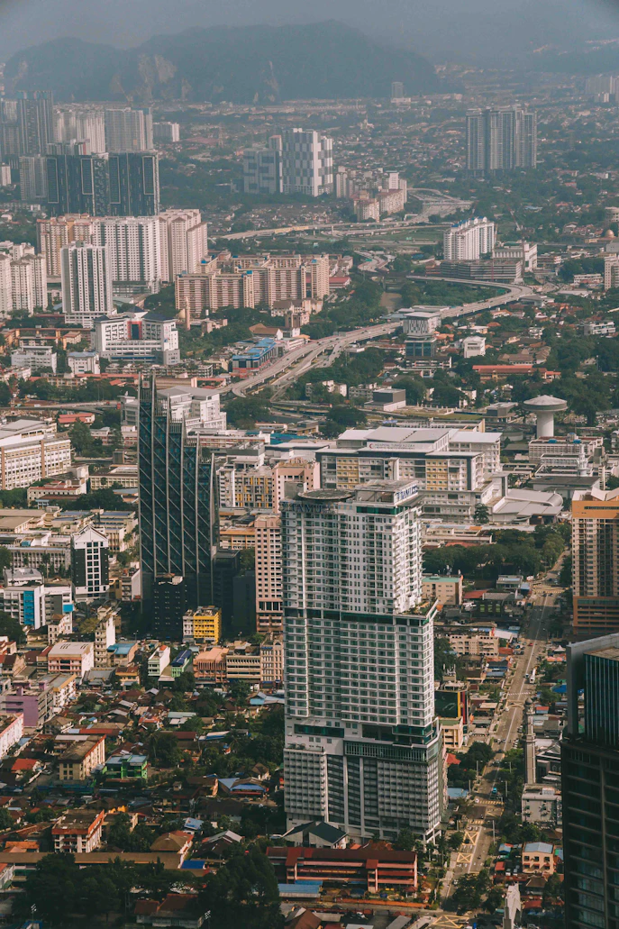 A modern skyscraper apartment looking over KL