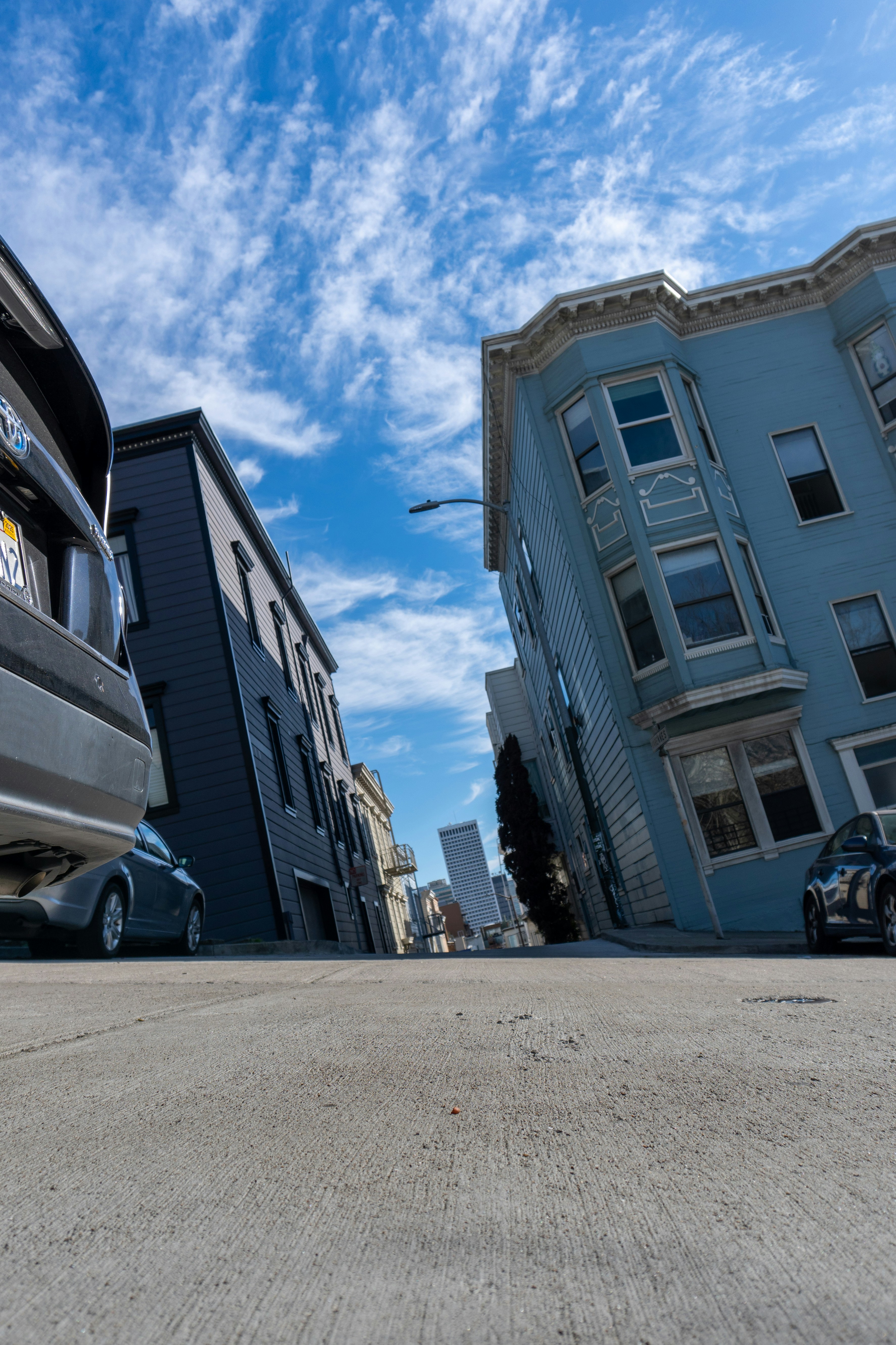 A car parked on the side of the road