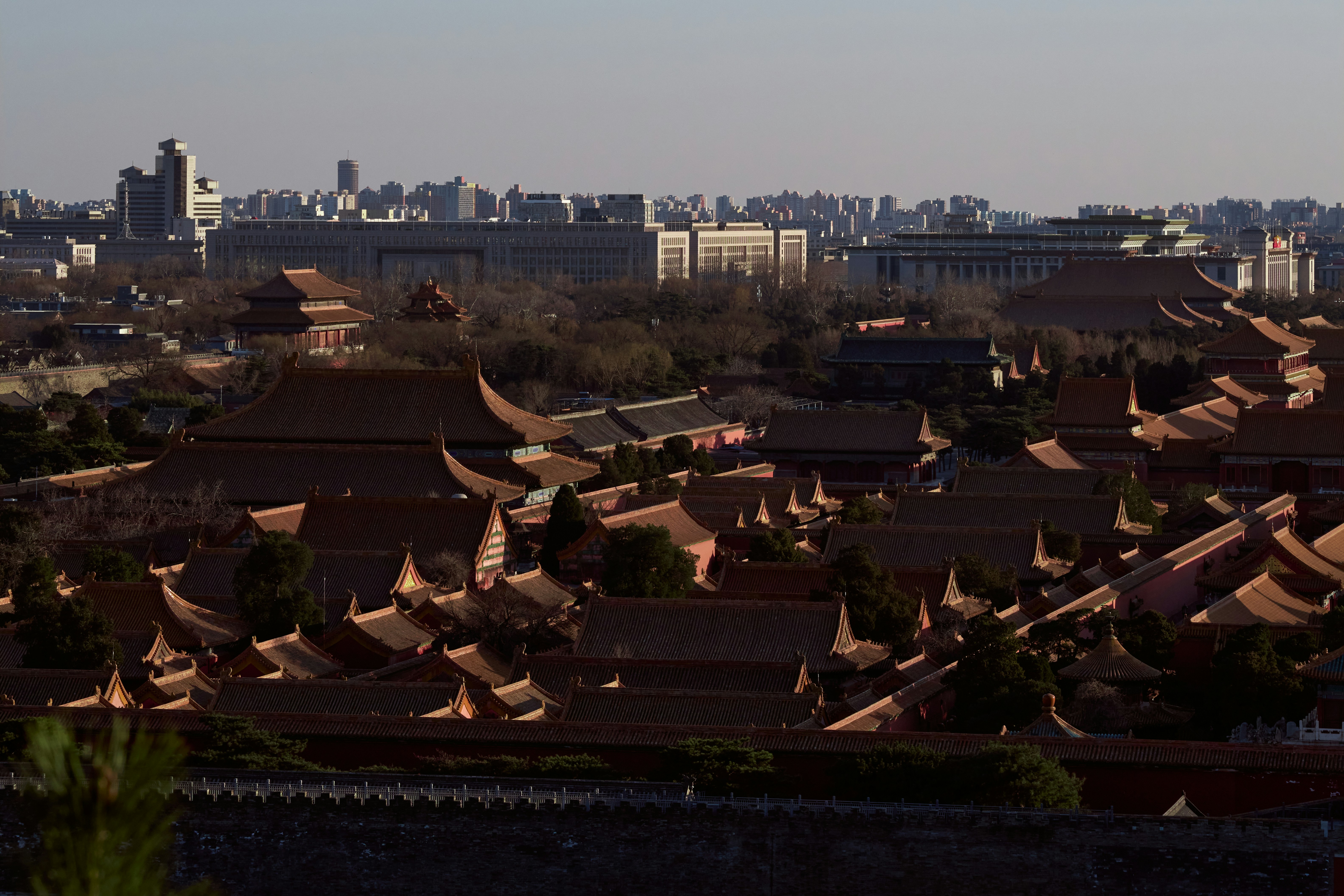 A view of a city from a hill top