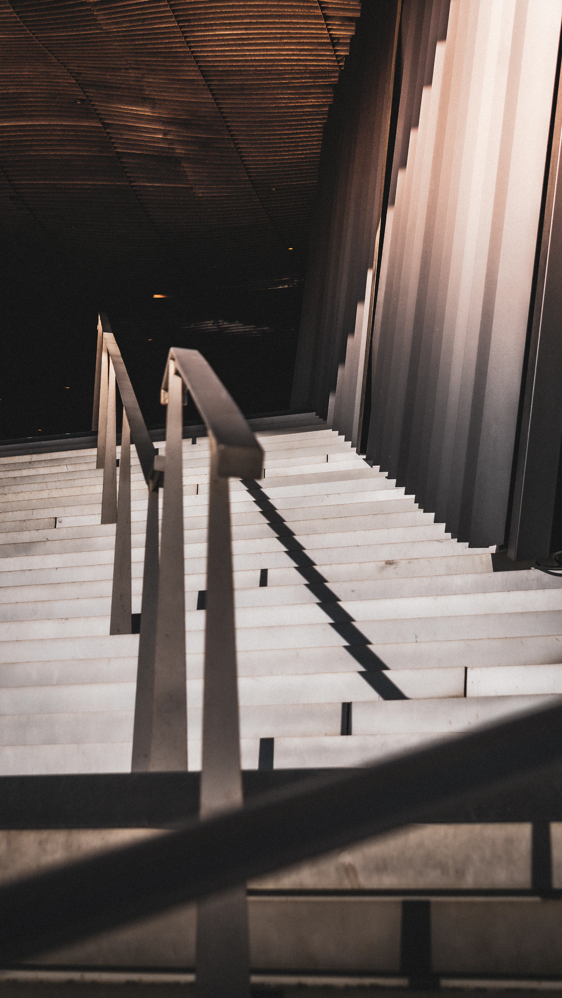 A set of stairs leading up to a building